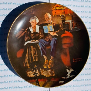 Knowles collector plate Norman Rockwells lights campaign series titled evenings ease plate number 3978 I no box no COA