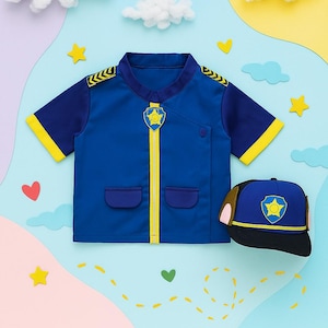 Paw patrol chase for kids / paw patrol shirt / chase shirt for kids /costume paw patrol / chase costume hat include