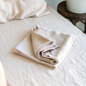 Linen Flat Sheet in Cream - Ivory King Top Sheet - Luxury Queen Bed Sheet - Cream Sheet Single - Full Double Natural Bed Linen