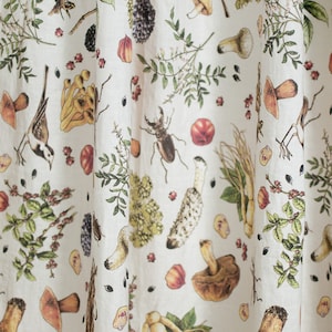 Panneau de rideau en lin champignon, rideaux vintage, rideau de poche pour tringle, voilages en lin, rideaux en lin, rideaux de ferme image 9