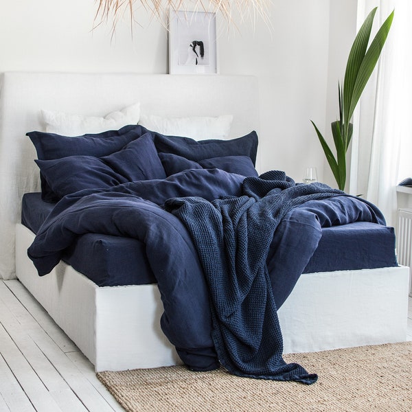 Navy Bedding Etsy