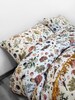 MUSHROOM LINEN BEDDING. 3 piece set. Unique Vintage Mushroom Print Fabric. King, Queen, Twin, Full, Double sizes. Botanical Linen Bedding. 