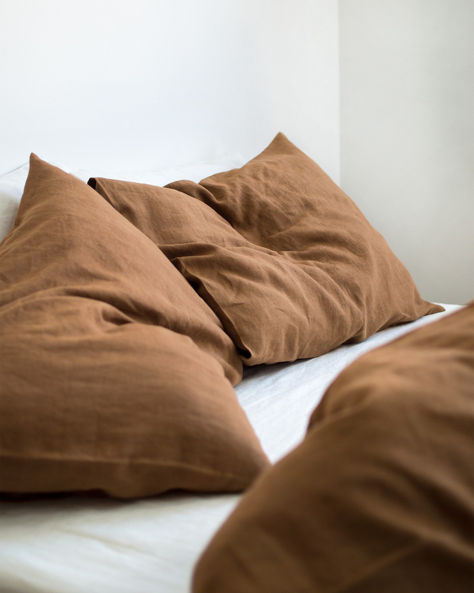 Linen Bedding Set in Tobacco. Duvet Cover and 2 Pillowcases Etsy