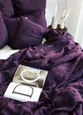 Linen Duvet Cover in Plum. King, Queen, Twin, Full, Double, Single sizes. Dark Puple Natural Linen Duvet Cover. Plum Purple Linen Bedding