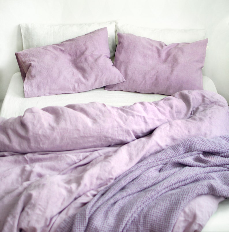 Linen Duvet Cover in Lavender. King Queen Twin Full Etsy
