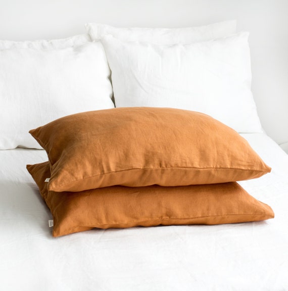 CINNAMON LINEN PILLOWCASE. Standard Linen body pillow | Etsy