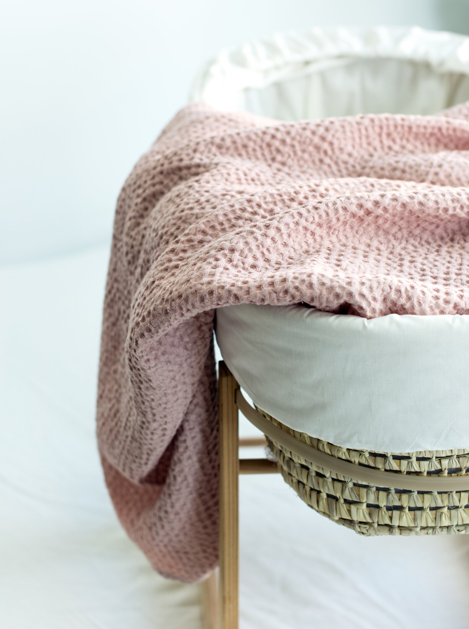 DUSTY ROSE LINEN Baby Blanket. Linen Waffle Throw in Dusty Etsy