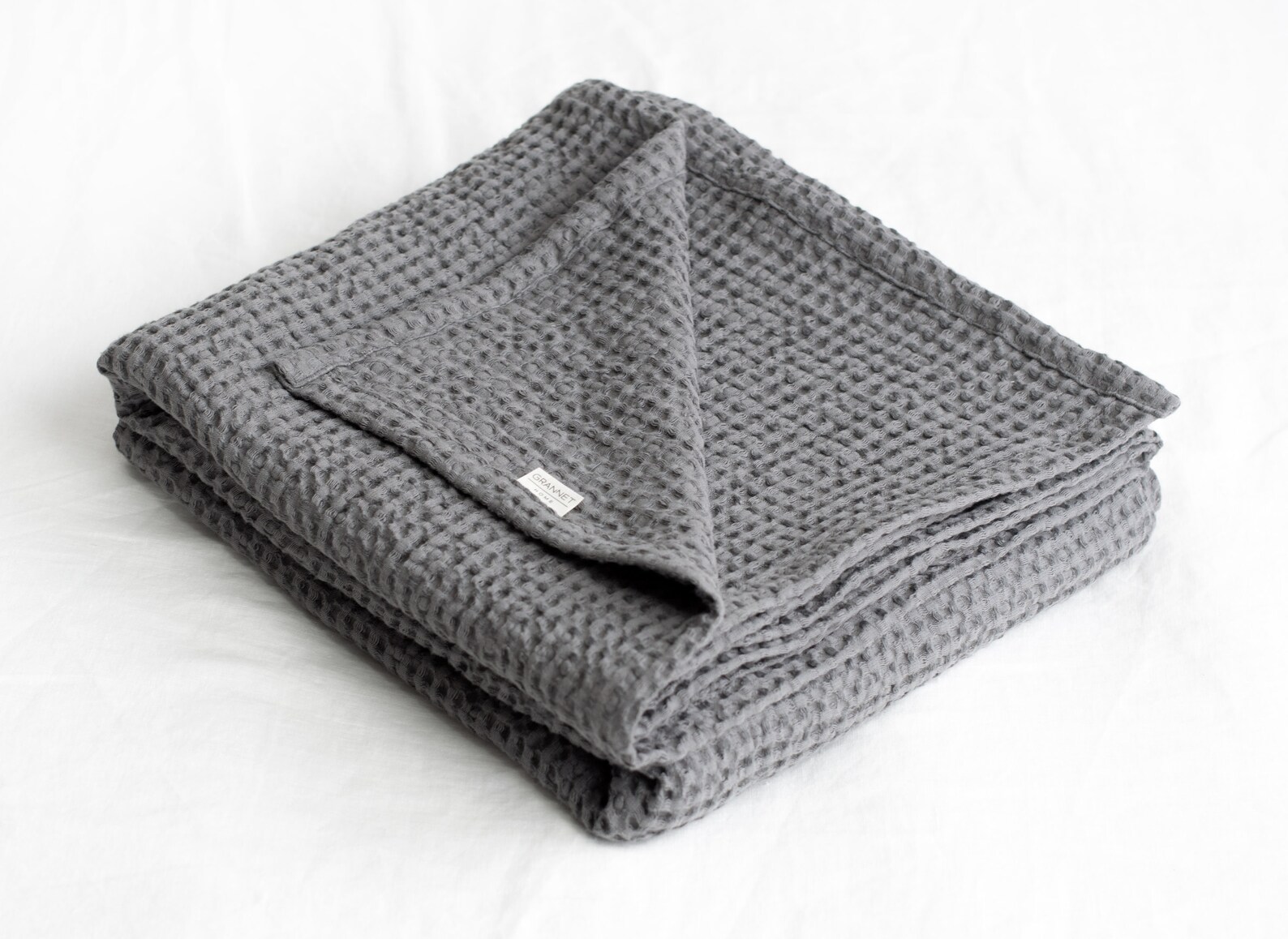 CHARCOAL GREY WAFFLE Blanket. Soft Linen Waffle Throw Blanket Etsy