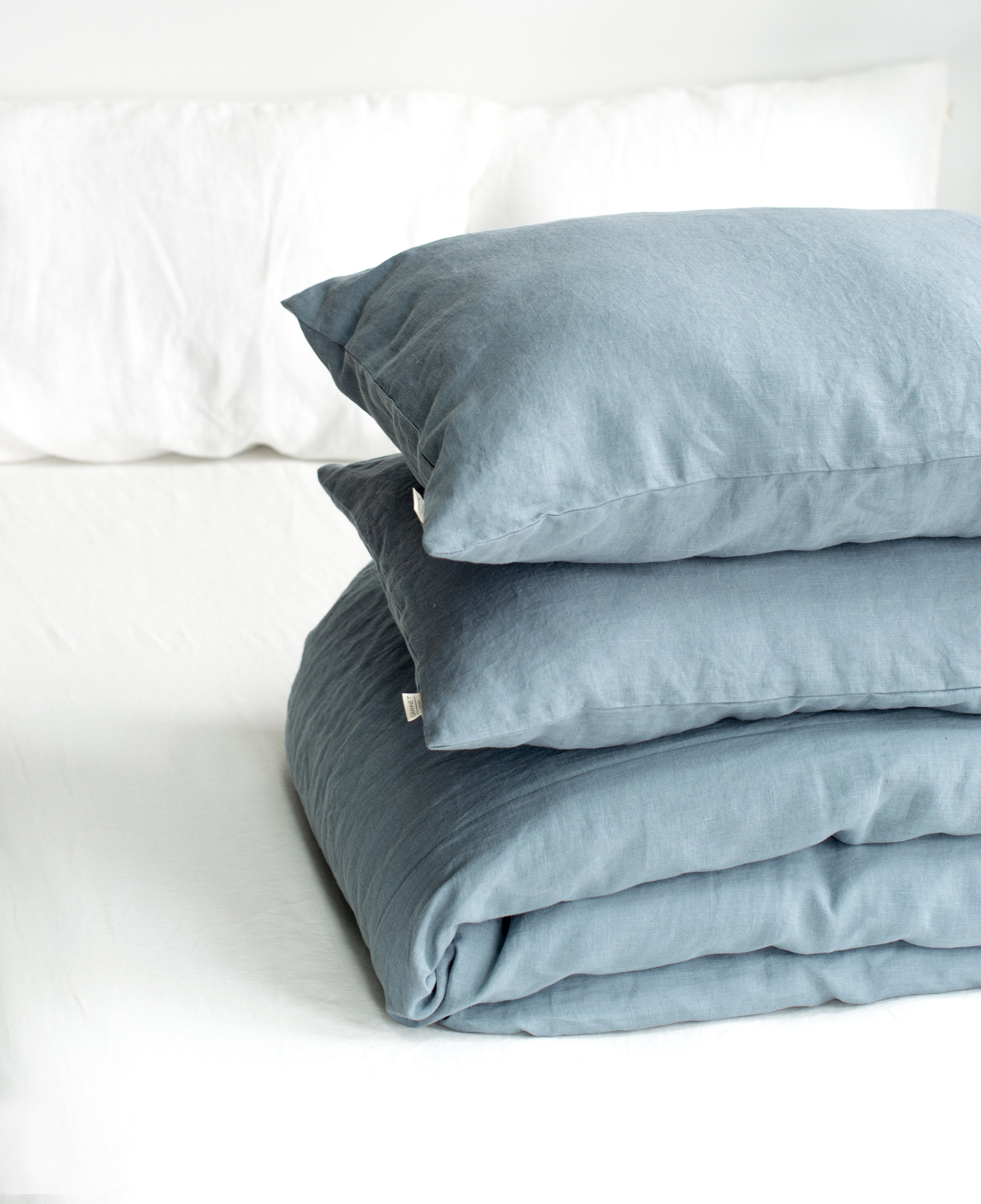 Linen Bedding Set in Dusty Blue. 3 Piece Set 2 Pillowcases & Etsy