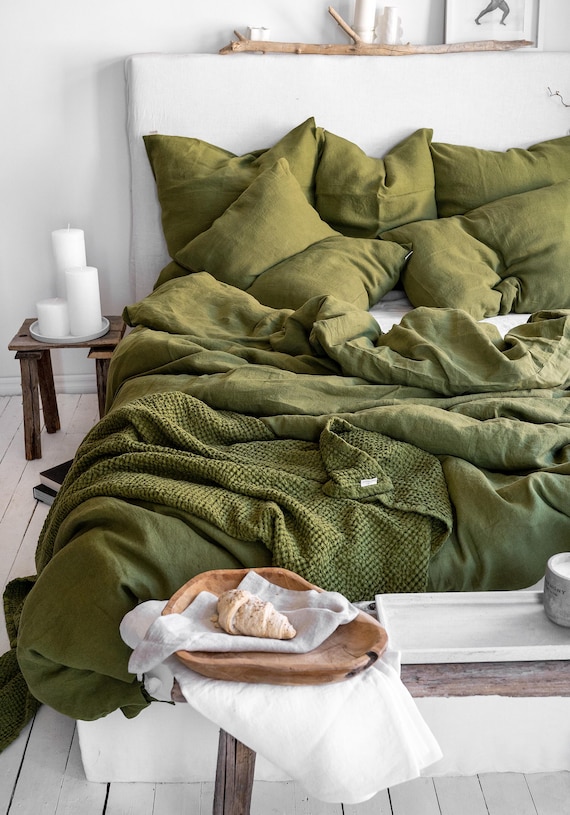 Couverture Mousseline Coton Adulte 200x230 Cm – Vert Foncé – Respirante, Légère – Pour été, Canapé, Voyage