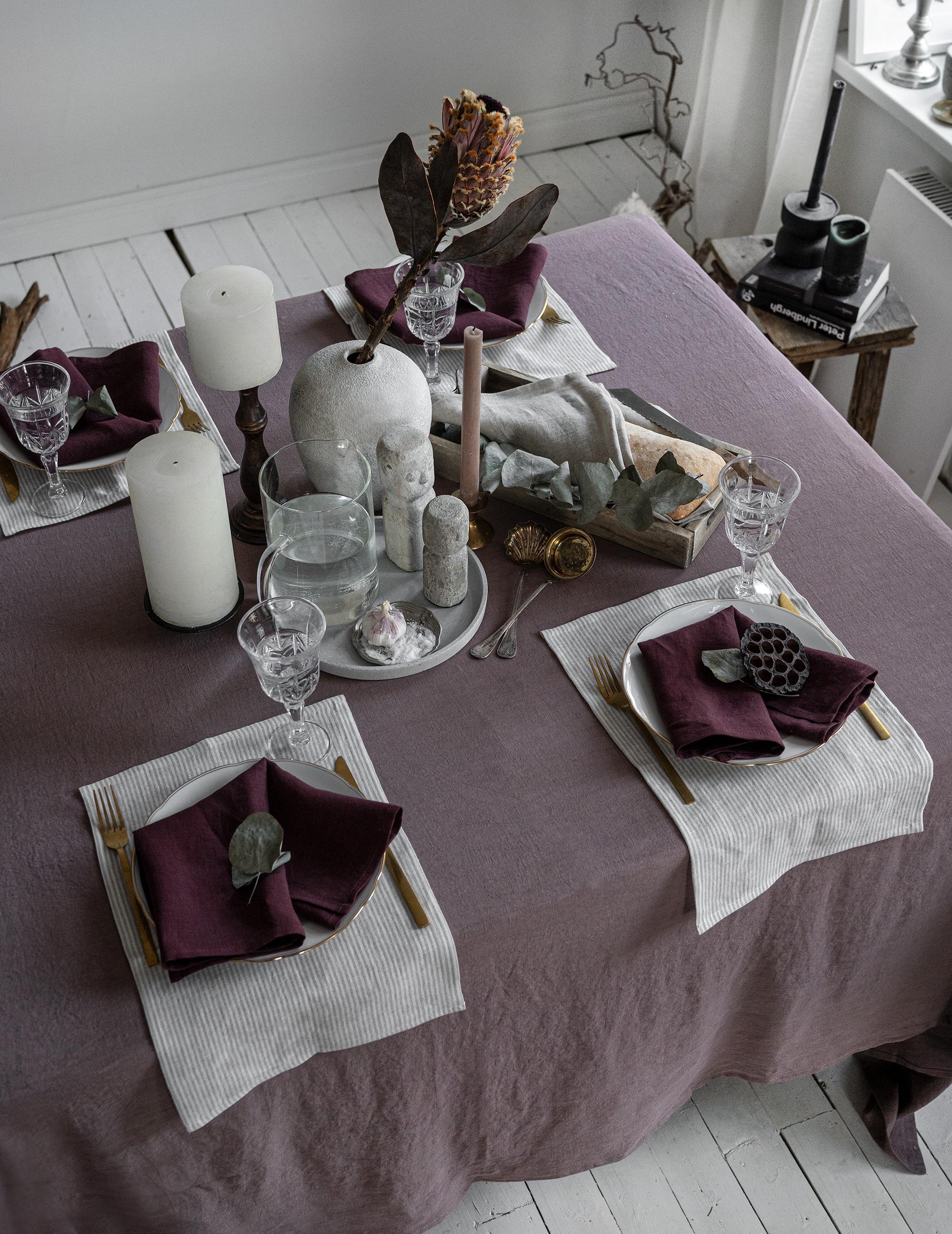 Linen Napkins in Burgundy - Deep Red Dinner Cloth Napkin Set - Ruby ...