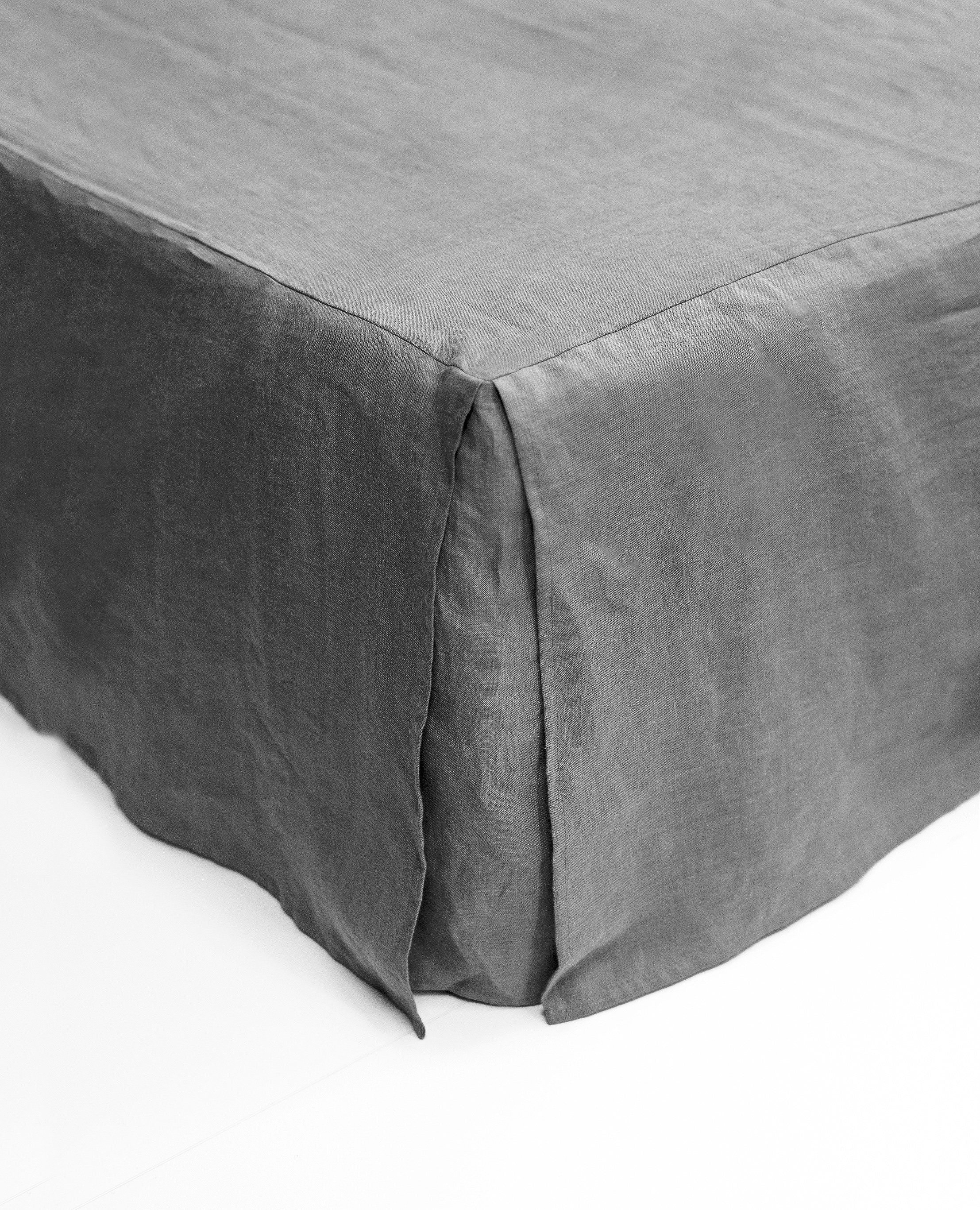 Linen Bed Skirt. Classic Flat Bed Skirt. King Queen Full Etsy