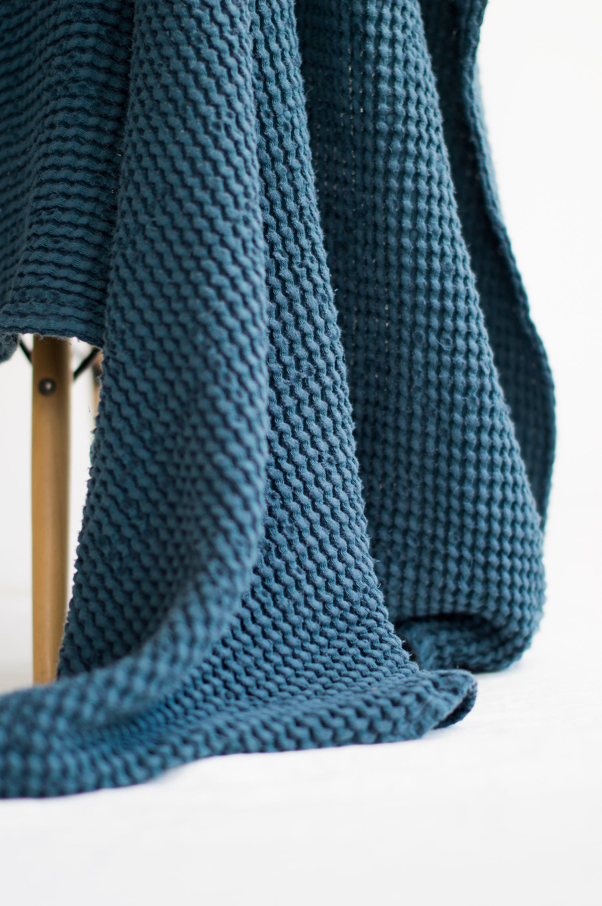 SMOKY BLUE LINEN Blanket. Extra Soft Dark Blue Linen Throw Etsy