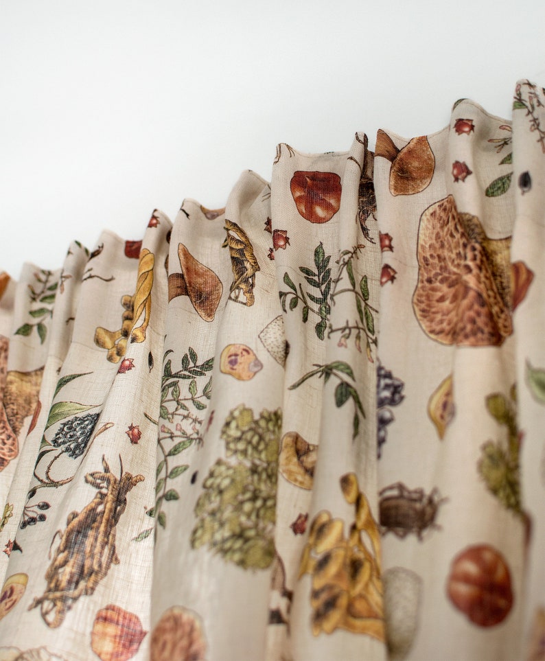 Panneau de rideau en lin champignon, rideaux vintage, rideau de poche pour tringle, voilages en lin, rideaux en lin, rideaux de ferme image 6