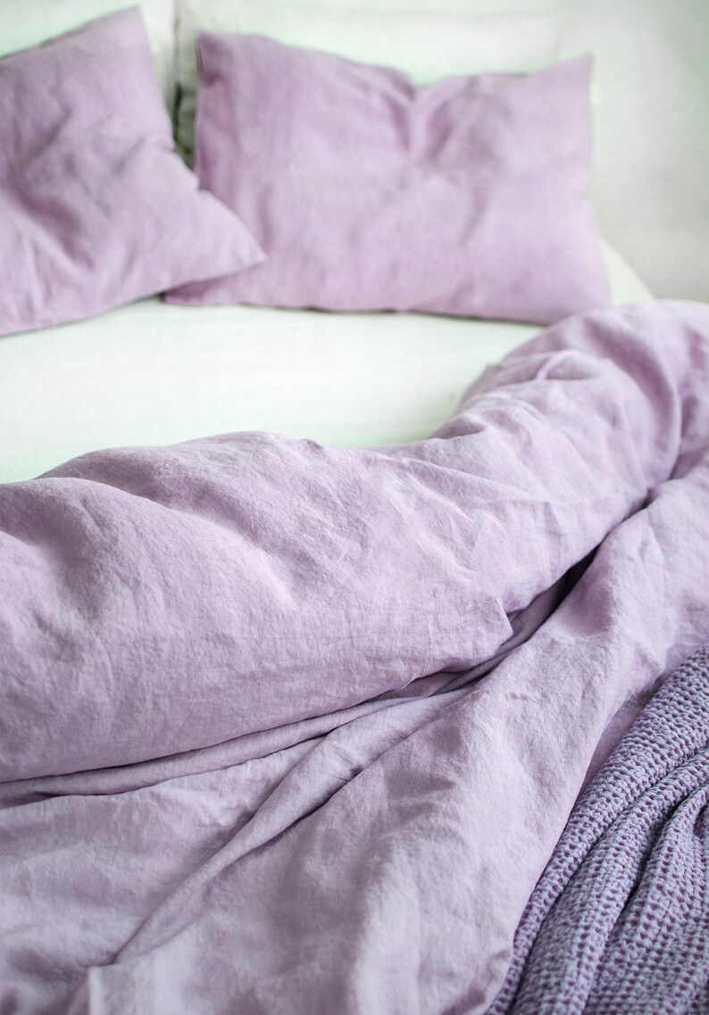 Linen Duvet Cover in Lavender. King Queen Twin Full Etsy