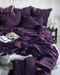 Linen Bedding Set in Plum. Duvet Cover & 2 Pillowcases Set in King, Queen, Full, Double, Twin. Dark Purple Linen bedding