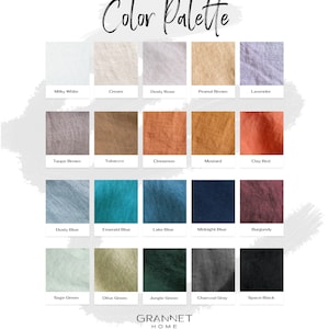 color palette for throw linen pillowcases