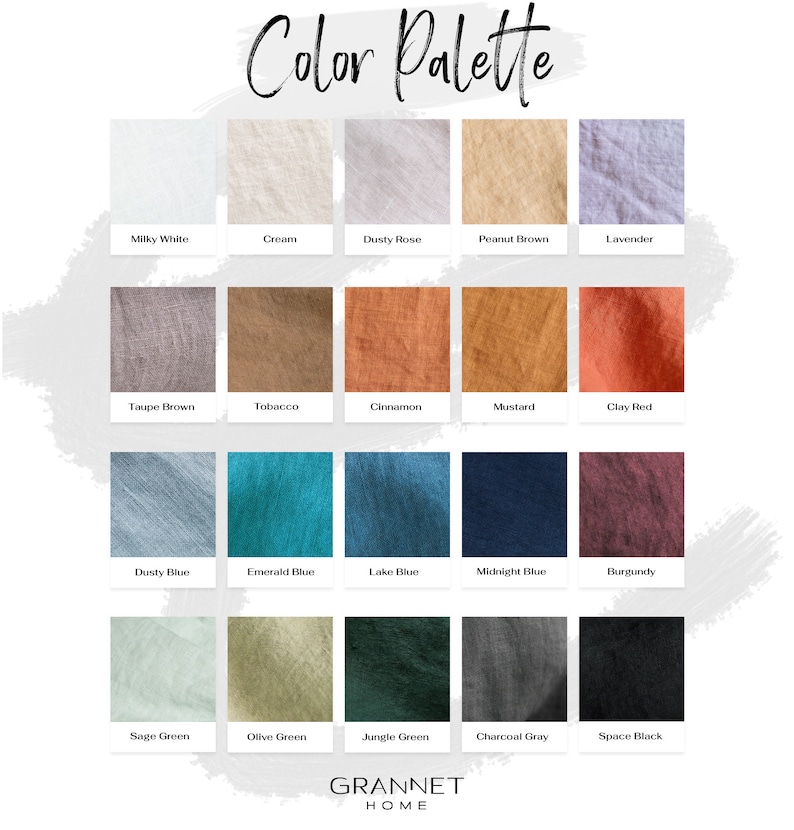 color palette for throw linen pillowcases