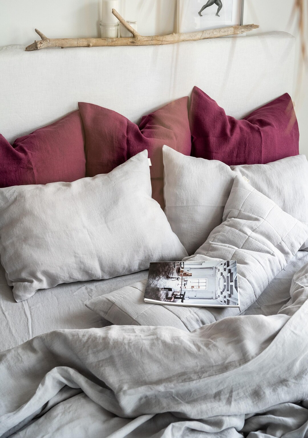 Picture of Linen Bedding Set in Cloud Gray - Duvet Cover & 2 Pillowcases Set in ...