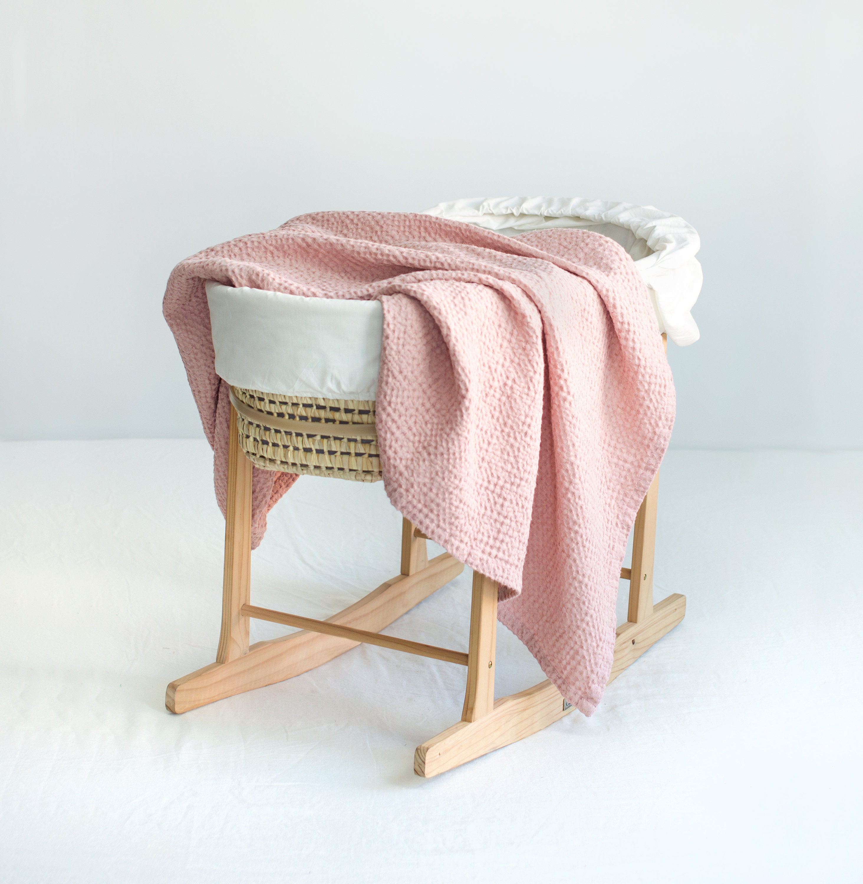 Baby Blanket - Knit Pom Pom Dusty Rose