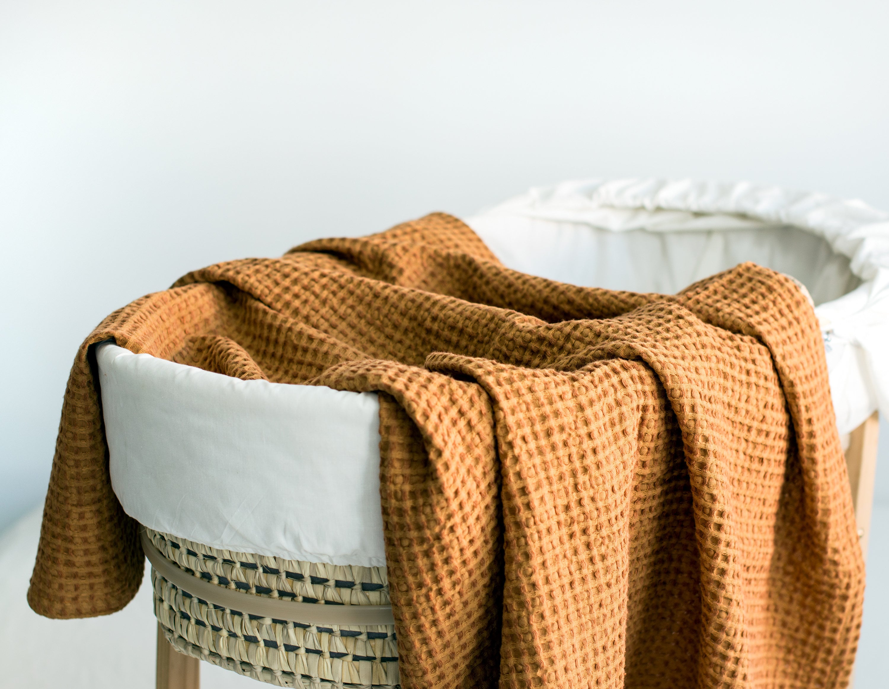 Linen Baby Blanket in Cinnamon. Rust Linen Waffle Throw Etsy
