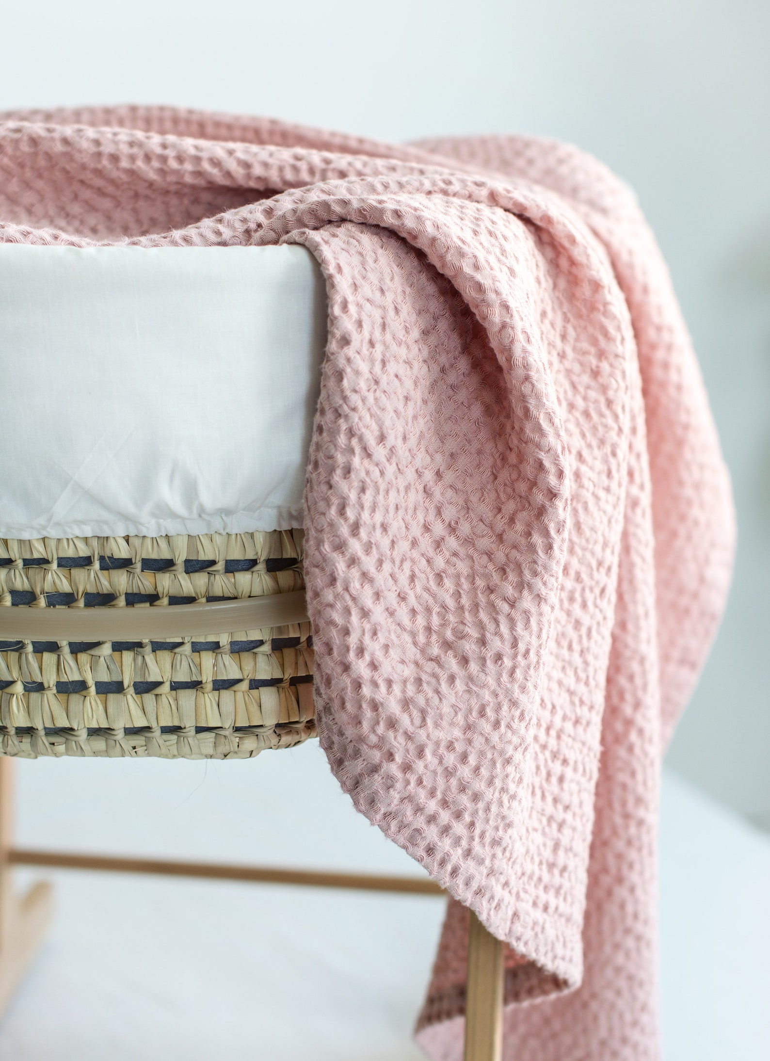 DUSTY ROSE LINEN Baby Blanket. Linen Waffle Throw in Dusty Etsy UK