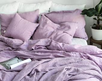 ダブルサイズ リネン風寝具セット グレーとピンク ダブルサイズ リネン風寝具セット グレーとピンク ダブルサイズ