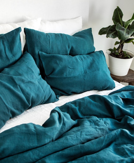 Linen Pillowcase with Zipper. Standard, Queen, King, Body, Lumbar, Euro sham, Deco. Cushion Cover Zipper Closure, Pillow Cover with Zipper