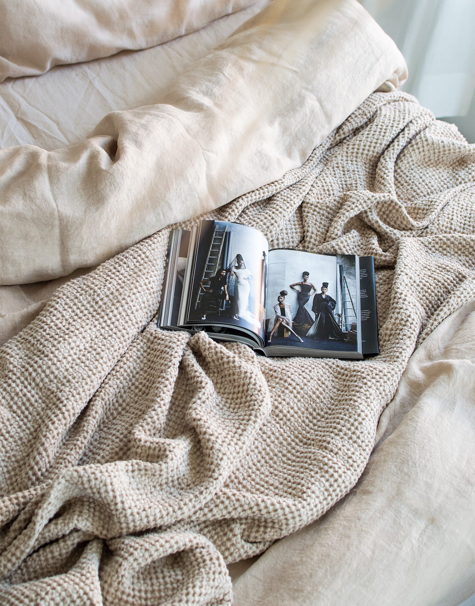 Taupe waffle blanket deals