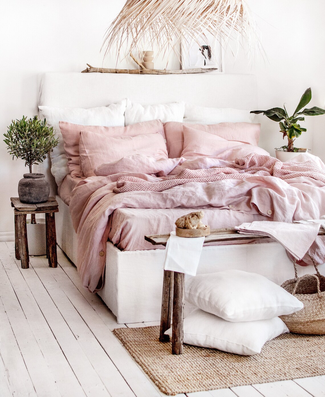 Basix Linen Pillowcase - Rosa