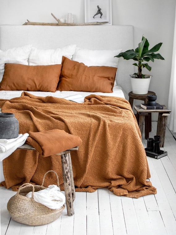 Rust Waffle Blanket Rust Waffle Blanket