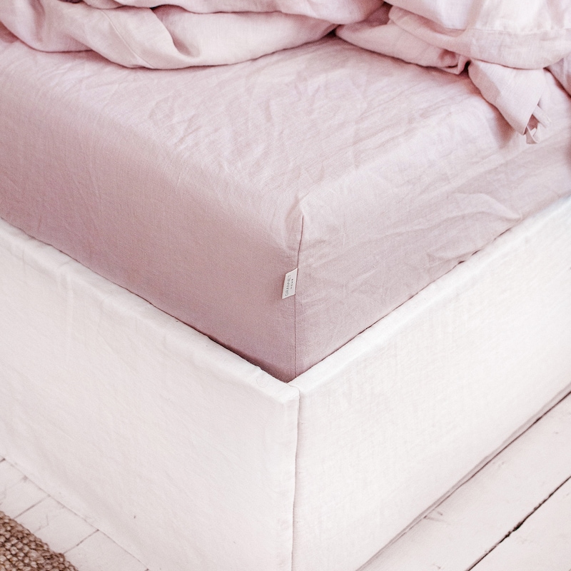 Sheet, Fitted, 90x200x15cm - GOTS - Dusty Rose