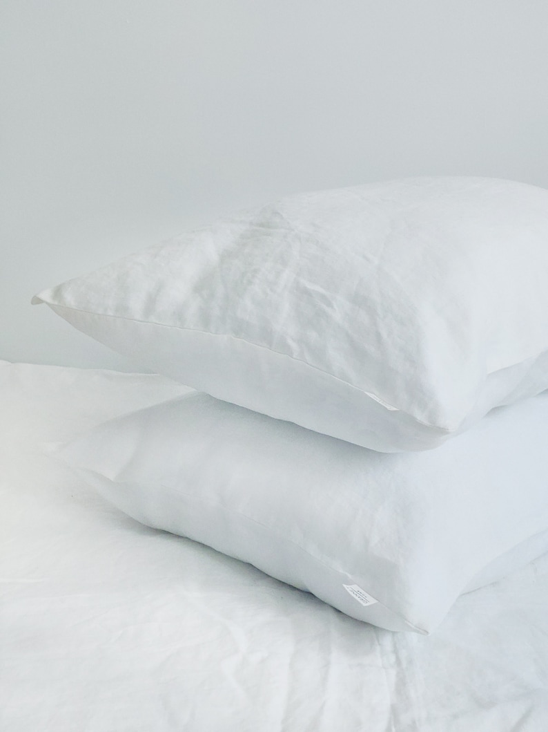 WHITE LINEN PILLOWCASE. Luxury Linen Pillowcase in Milky Etsy