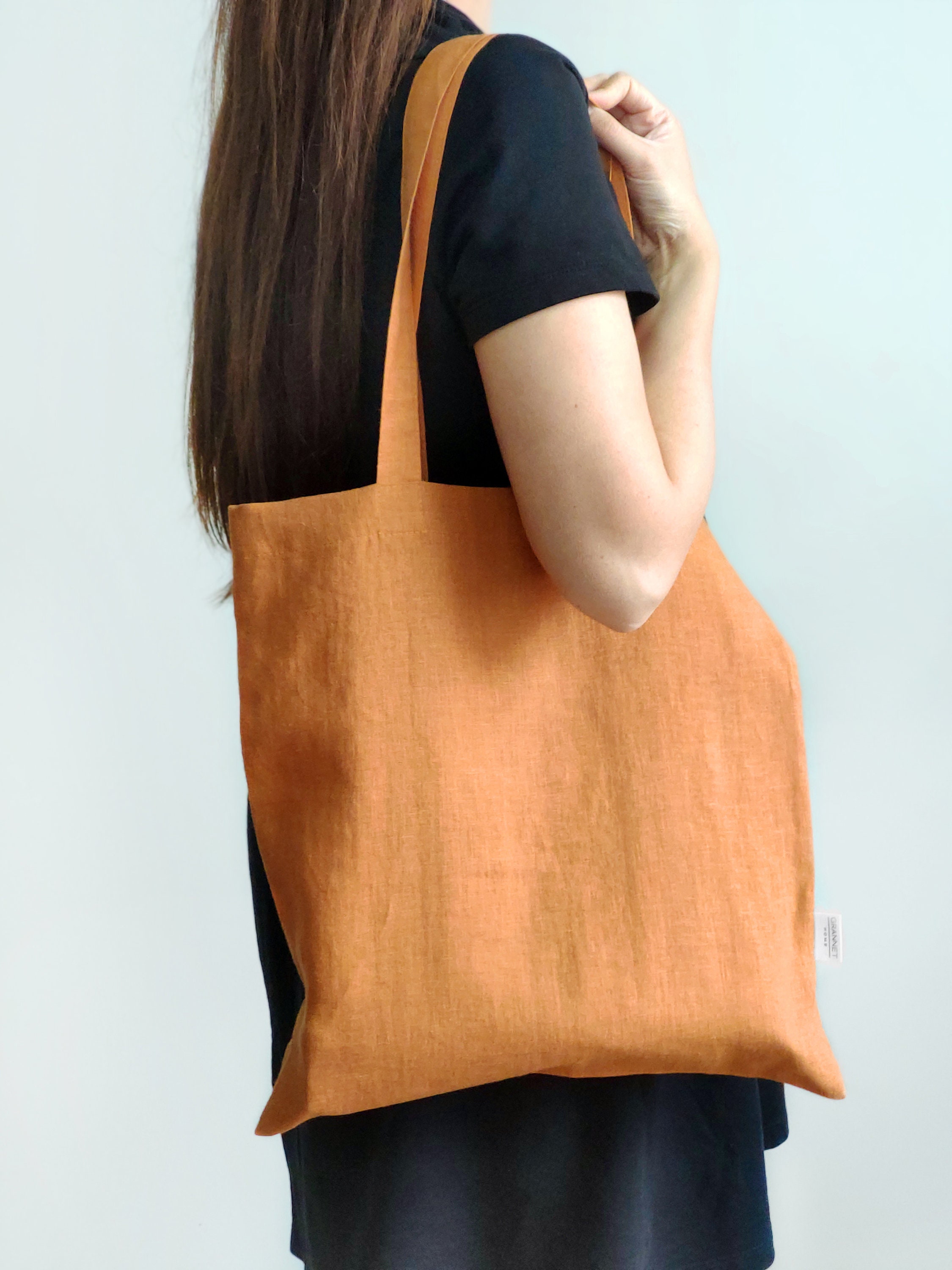 Linen Purse Linen Tote Bag. Natural Linen Shopping Bag. Linen Beach Bag. Green ...