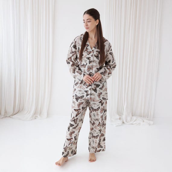 Pyjama Femme Coton Grande Taille - Ensemble 2 Pièces Manches Longues Doux Et Respirant Pour Un Confort Absolu