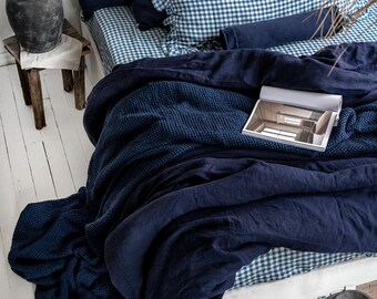 Serta Simply Clean Scott - Set completo di biancheria da letto con lenzuola e federa per cuscino per tutte le stagioni, con letto matrimoniale/due letti singoli, XL, blu