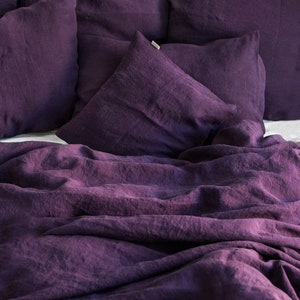 Chloe Solid Tie Pillowcase / Purple with Black Ties main image 0