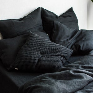 Linen Throw Pillowcase with Zipper. Deco, Euro, Standard, Queen, King, Body, Lumbar, Sham. Cushion Cover, Linen waffle throw pillow cover image 6