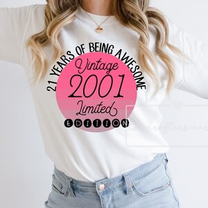 21 Years of Being Awesome PNG | Birthday Shirt Design | Digital Design