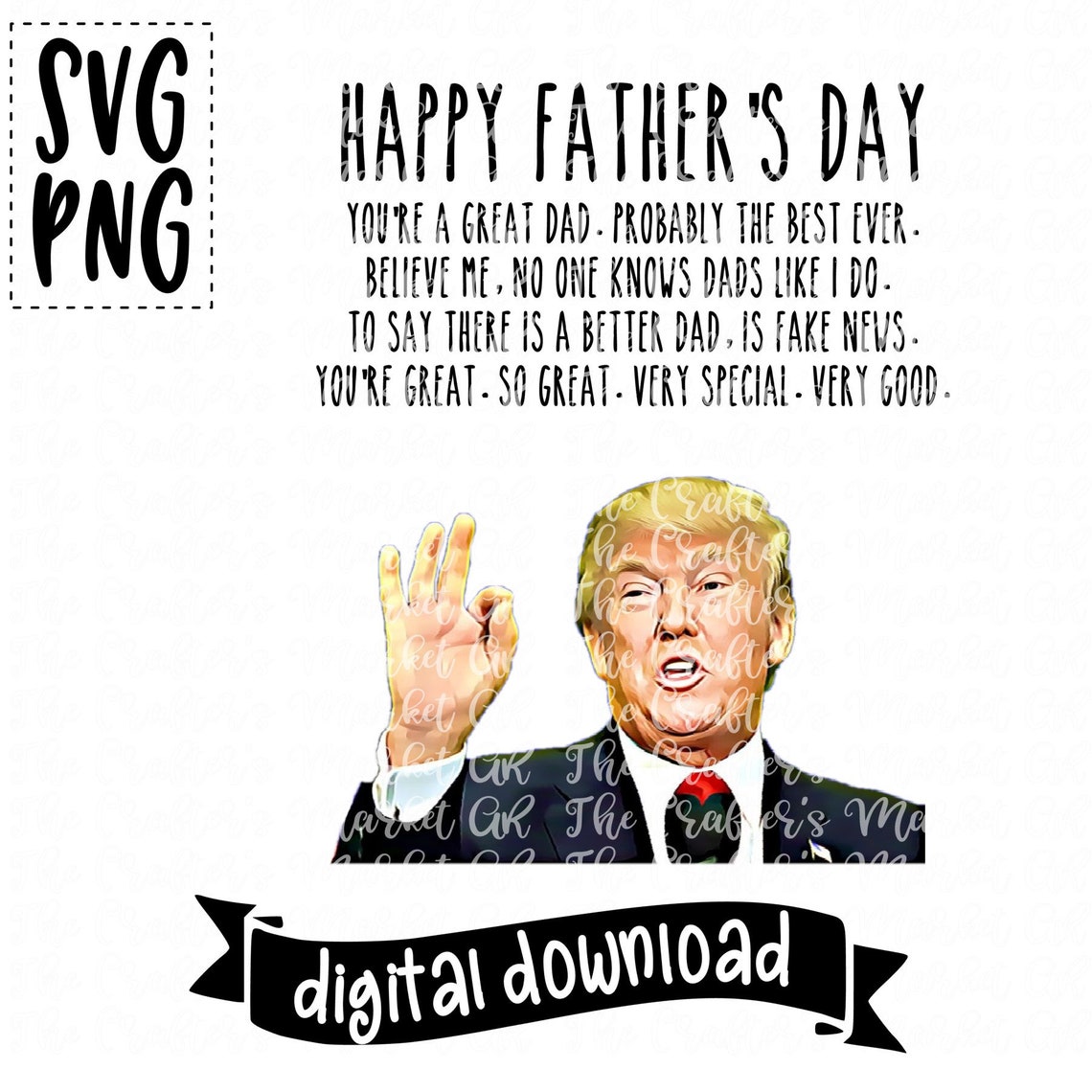 Trump Happy Fathers Day file//Digital File//ready to print PNG Etsy