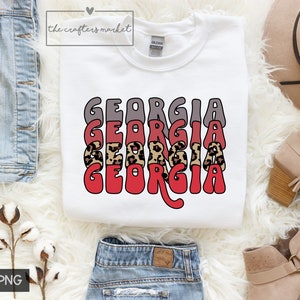 Stacked Georgia PNG File | Leopard Print Georgia | Digital Sublimation File