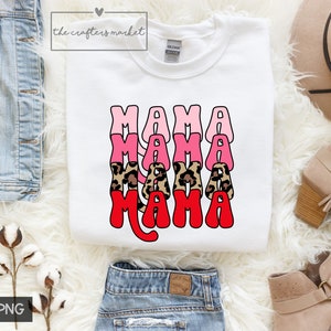 Stacked Mama PNG File | Leopard Print Mama | Digital Sublimation File