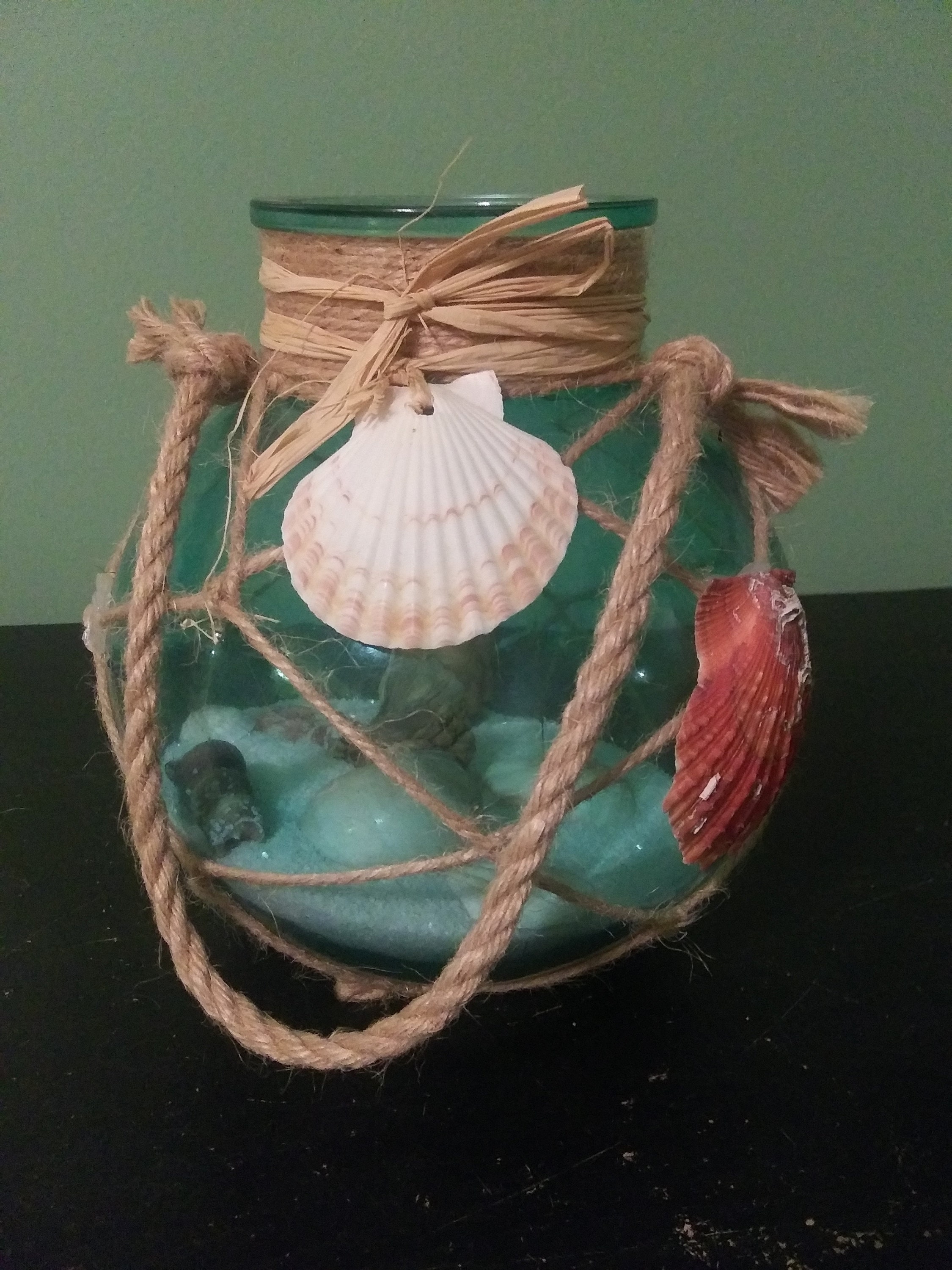 Vintage Nautical Glass Bowl With Sea Shell's Etsy UK