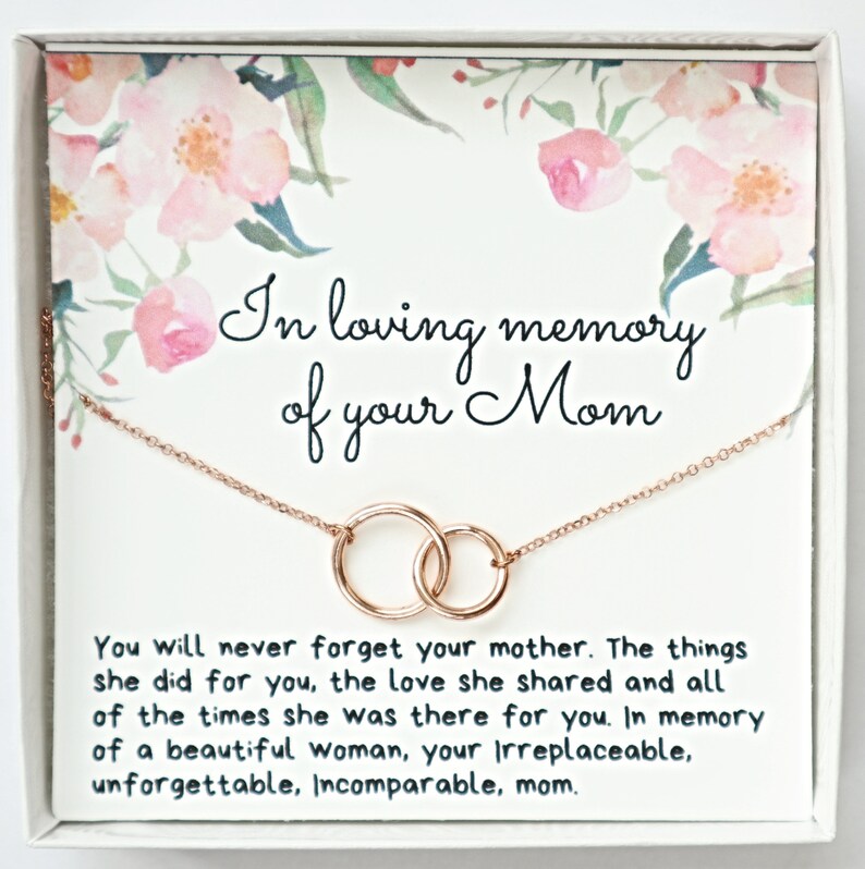 YG Grief Gift for Loss of Mom Sympathy Gift Loss of Mother Memorial Necklace Sterling Silver Gold In Memory of Mom Necklace Gift Jewelry