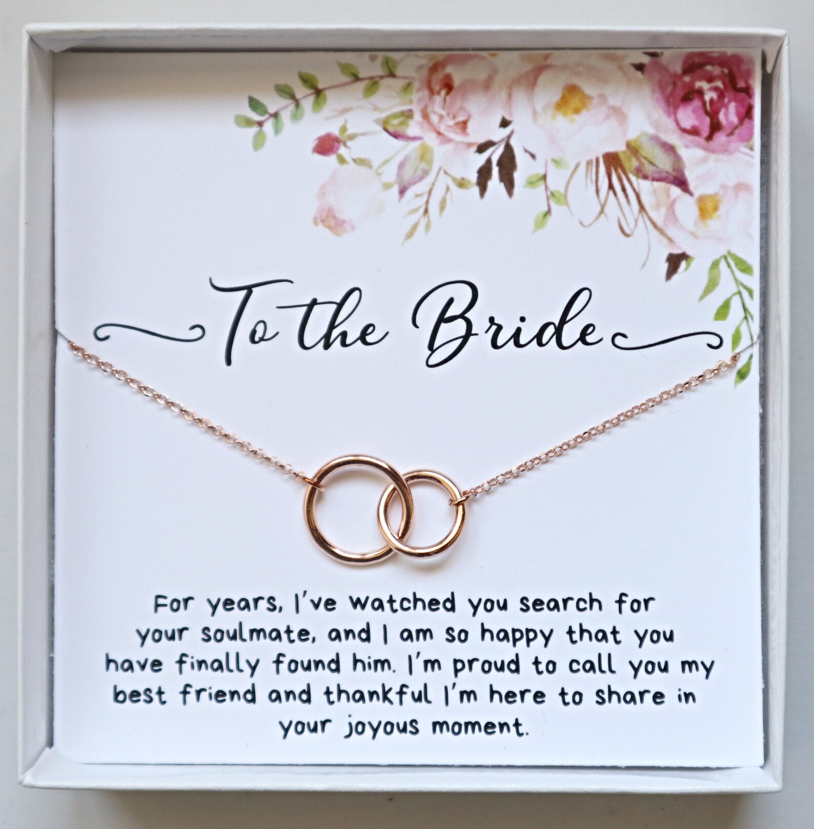 Best Friend Wedding Gift to Bride Entwined Eternity Circles Etsy