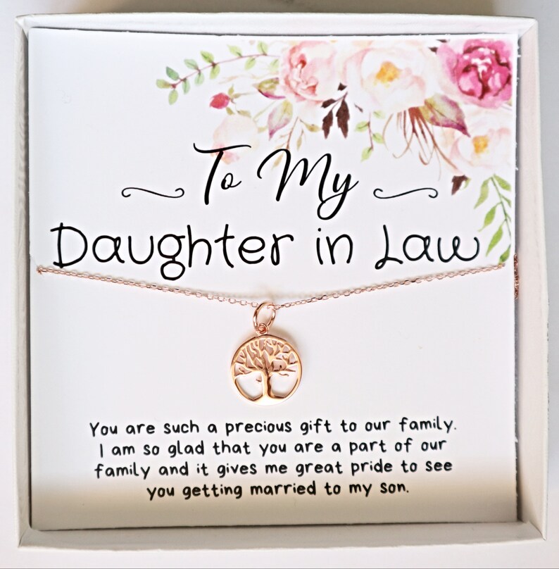 Daughter in Law Gift Family Tree Necklace Bride to Be Gift Etsy UK