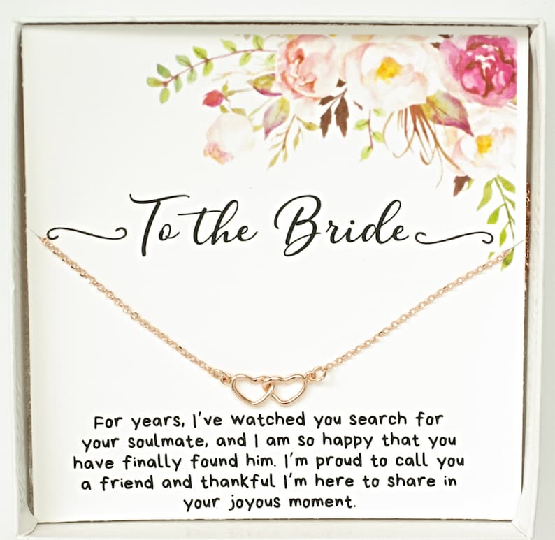 Wedding Gift for Bride From Bridesmaid Best Friend 2 Hearts Etsy