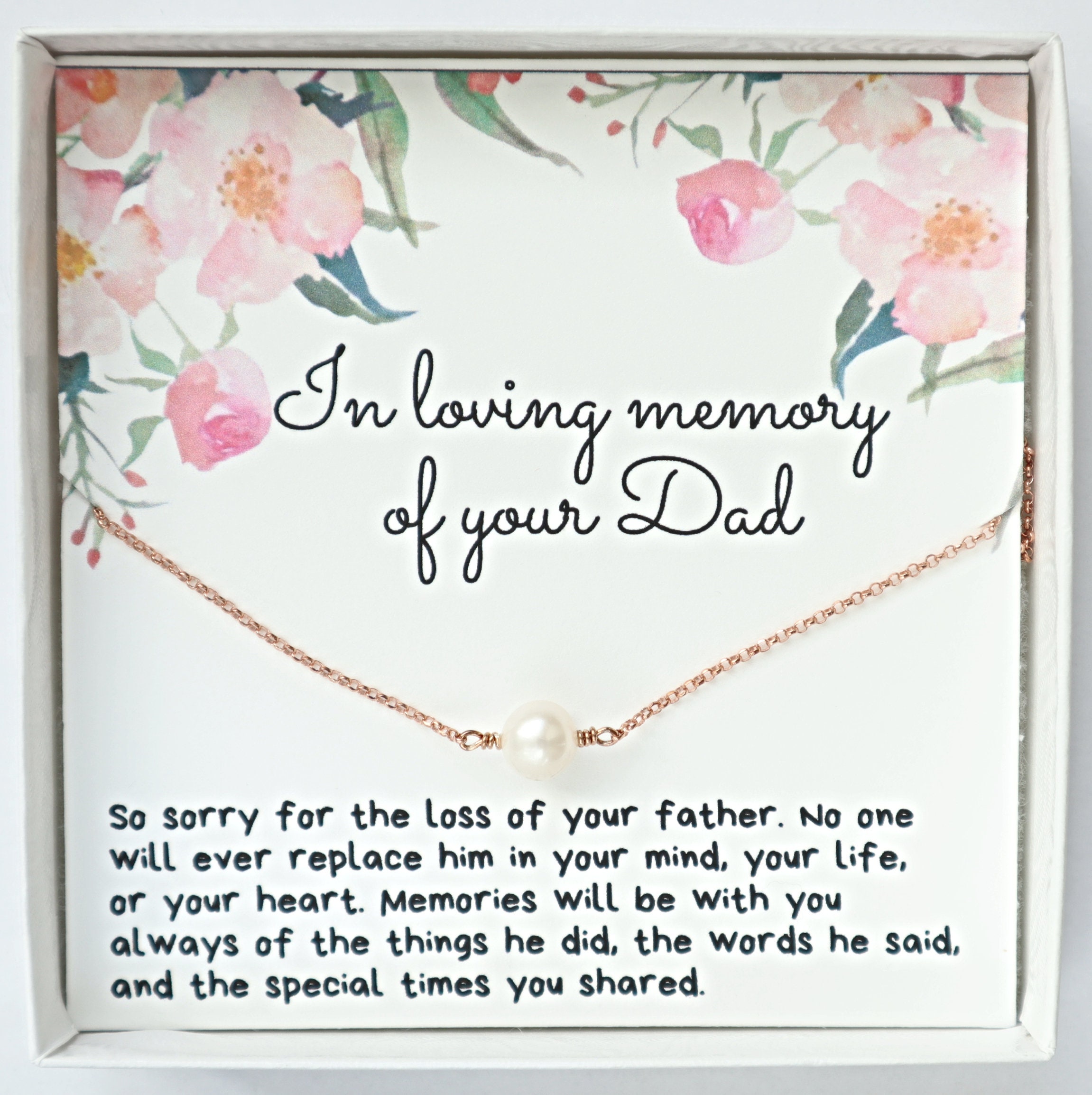 Sympathy Gift Loss of Father Memorial Gift Necklace Sterling Etsy