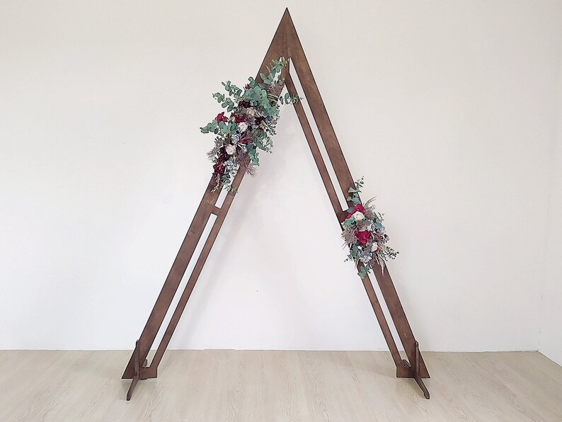 Triangle wedding arch wooden arch wedding backdrop outdoor image 0