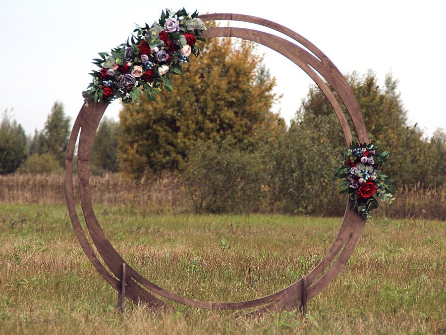 Round Wedding Arch Wooden Arch Wedding Backdrop Outdoor Etsy